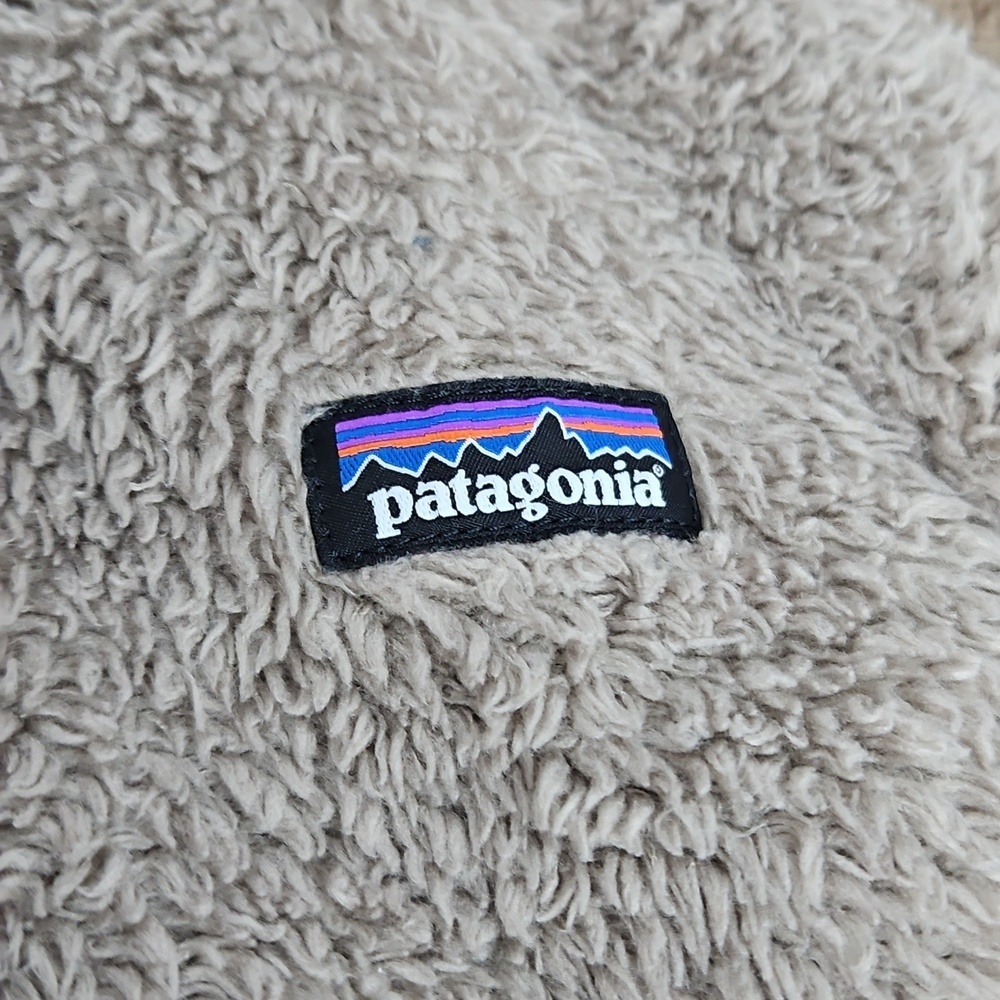 Patagonia Baby Los Gatos Taupe Button Up Fleece Hoodie Sz 6mos Infant - Picture 3 of 5